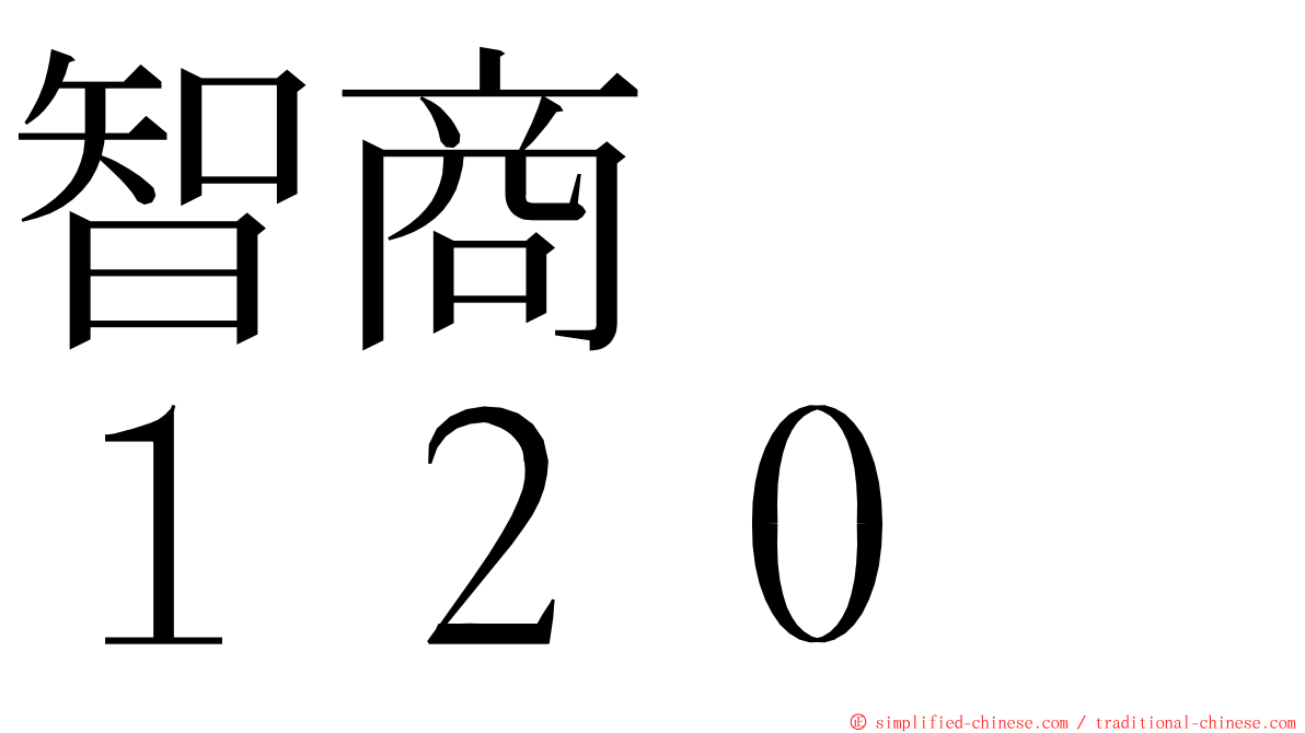 智商　　１２０ ming font